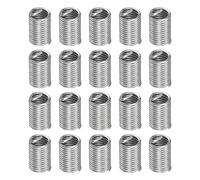 sourcing map 20pcs Fil Filetage Inserts M8 x 1.25 2.5D 20mm 304 Inox Acier Hélicoïdal Bobiné Fil Fileté Manchon