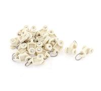 sourcing map 20pcs Glisseur Rail Rideaux Roulette Crochet Roue Rideaux Coulissant Poulie pour Fenêtre Voilage en Plastique Rouleau Diamètre 10 mm Beige