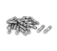 sourcing map 20Pcs Goujon Double Extrémité Fileté Vis Boulon M6 x 20mm | 304 Inox Acier