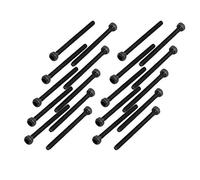 sourcing map 20pcs M1.6x20mm Vis à Tête Hexagonale Six Pans Creux Noir | Vis Moletée, Boulon, Alliage d'Acier