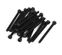 sourcing map 20pcs M2.5x30mm Vis à Tête Hexagonale six pans creux Vis Moletée Boulon Alliage d'Acier Noir