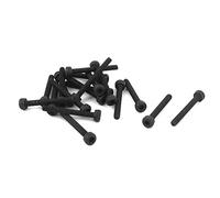 sourcing map 20pcs M2 x 16mm Vis à tête cylindrique à six pans creux hexagonale Boulon en acier allié 12.9 Noir