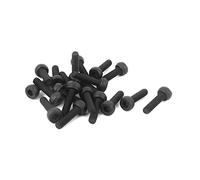 sourcing map 20pcs M2 x 7mm Vis à tête cylindrique à six pans creux hexagonale Boulon en acier allié 12.9 Noir