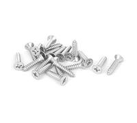 sourcing map 20Pcs M5.5x25mm 316 acier inox vis Cruciforme tête plate | vis autotaraudeuses