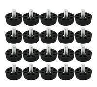 sourcing map 20pcs Pieds de Nivellement Meuble Réglable Pied Réglable Patin de meuble Jambe Pied de Table Chaise Base Protection Plancher 8 trous noir M8 x 10mm male filetage