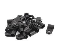 sourcing map 20pcs Serre-câble Attache Grillage Rigide Fixation Cable Electrique Clip Plastique Noir R Type Clip câble Pince pour Fil 6 mm diamètre du Tube Flexible