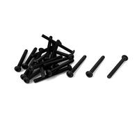 sourcing map 20pcs Vis M3 x 30 mm Alliage Acier Hexagonale Douille Bouton Tête 6 Pans Noir