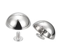 sourcing map 20x9mm Rivets Tête Rond Vis Dos Creux Cuir Goujons Argenté 8 Ensembles