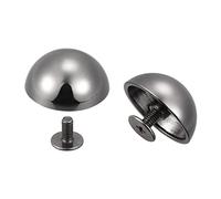 sourcing map 20x9mm Rivets Tête Rond Vis Dos Creux Cuir Goujons Noir 10 Ensembles