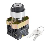 sourcing map 22mm 3 Position Clé Serrage Pousser Bouton Commutateur Avec pst AC 240V/3A