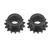 sourcing map #25 Chaîne Rouleau Pignon, 14mm Alésage 1/4" Pas 15 Dent Simple Brin Chaîne Pignon, C45 Carbone Acier 25 Rouleau Chaîne Pignon avec Ensemble Vis pour ISO 04C Chaîne, 2pcs