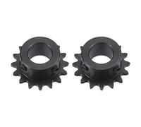 sourcing map #25 Chaîne Rouleau Pignon, 15mm Alésage 1/4" Pas 16 Dent Simple Brin Chaîne Pignon, C45 Carbone Acier 25 Rouleau Chaîne Pignon avec Ensemble Vis pour ISO 04C Chaîne, 2pcs