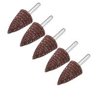 sourcing map 25mm Roue lamelles abrasives forme cône 1/8 Pouce Queue ébavurage 120 Grain 5Pcs
