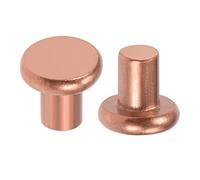 sourcing map 25Pcs 5/32"x13/64" Tête plate Cuivre Rivets solides attaches