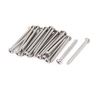 sourcing map 25Pcs #6 M3.5x45mm tête ronde cruciforme vis autotaraudeuses | acier inox