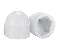 sourcing map 25pcs Cache Écrou Protection M10 Cache Boulon Capuchon Hexagonal 17mm Vis Couvercle Plastique Dôme Blanc