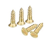 sourcing map 25pcs Laiton Bois Vis M3.5 x 12mm pour Travail Bois Meubles | Fente Emplacement Plat Tête Auto Taraudage Vis Tête Fraisée
