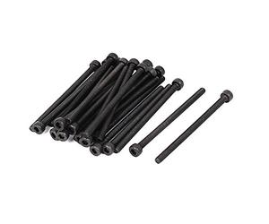 sourcing map 25pcs M3 x 50 mm Vis à Tête Cylindrique à Six Pans Creux Tête Hexagonale Boulon Filetage complet Noir