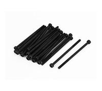 sourcing map 25pcs M3x65mm Vis à Tête Cylindrique à Six Pans Creux Tête Hexagonale Boulon Demi Filetage en Acier Allié 12.9 Noir