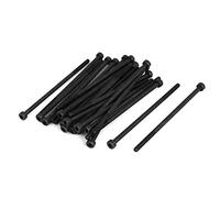 sourcing map 25pcs M3x70mm Vis à Tête Cylindrique à Six Pans Creux Tête Hexagonale Boulon Demi Filetage en Acier Allié 12.9 Noir