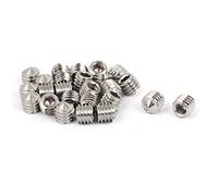 sourcing map 25pcs M6 x 6 mm Vis Conique Pointe Sans Tête Ton Argent