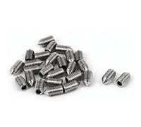 sourcing map 25pcs pour Poignée de Porte Vis Sans Tête M5 x 10mm Argenté