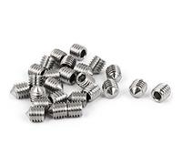 sourcing map 25Pcs Vis Pointeau Conique Sans Tête M5 x 6mm Réglage Argenté | Vis Hexagonale pour Poignée de Porte