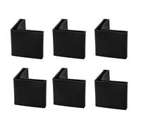 sourcing map 25x25mm Angle Fer Patins L Forme Plastique Jambe Couvert Protect Noir 6 Pcs