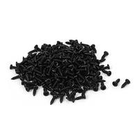 sourcing map 2mm x 6mm Filetage mâle tête ronde cruciforme vis autotaraudeuse métal 300 pcs noir