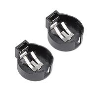 sourcing map 2pc CR2477 Bouton pièce Horizontal Noire Boîte Contenant Batterie