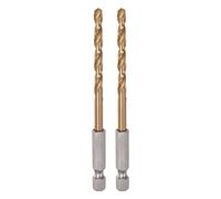 sourcing map 2pcs 1/4" Hex Tige Perceuse Forets 4.5mm Titane Ensemble M35 Haute Vitesse Acier Foret Hélicoïdal 99mm Long Entièrement Rectifié pour Bois, Inoxydable Acier, Métal, Plastique