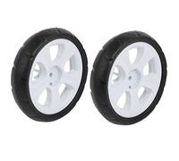 sourcing map 2Pcs 155mm Dia roue simple poulie plastique roulant blanc rouleau 8x25mm
