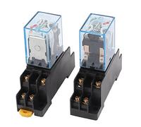 sourcing map 2pcs AC 110V/120V 5A 2RT 8Pins Bobine Lumière Rouge avec base | Relais puissance universel