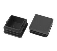sourcing map 2Pcs Bouchon Pied de Chasie Embout Capuchon Carré Jambe Tube Insert Patin Table Meuble Protection Plastique Noir 35mm x 35mm