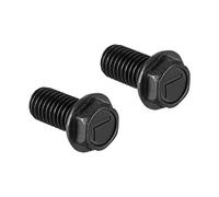 sourcing map 2pcs Boulons à embase hexagonale M8x16mm filetage à gauche acier au carbone de qualité 8.8 noir