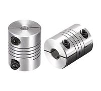 sourcing map 2Pcs Coupleur Arbre Moteur 5mm à 10mm Hélicoïdale Poutre Accouplement Couplage 25mm Diamètre 30mm Longueur