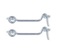sourcing map 2pcs Crochet de Cabine Crochet Fermeture Porte Fenêtre Coulissante Oeil Loquet de Porte Verrou Boulon Volets Garage Portail Grange avec Vis Placage Finition 2.5 pouce