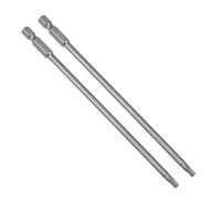 sourcing map 2Pcs Embout de tournevis 1/4'' Hex Tige 150mm Long Magnétique Torx Sécurité T20 S2