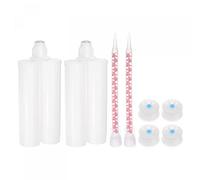 sourcing map 2Pcs Époxy Pistolet Adhésif Cartouche, Plastique Résine Mélangeur Double Colle Cartouche avec Mélange Tube pour 400ml/13.5oz 1:1 AB Colle Adhésif Pistolet