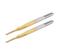sourcing map 2pcs Fil Fraisage Taraud Métrique M1.2 x 0,25 | Machine Micro Vis Fil Taraud pour Montres et Horloges, Titane Revêtement Cobalt HSS Haute Vitesse Acier, 3 Droites Cannelures