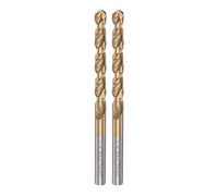 sourcing map 2pcs Hélicoïdal Perceuse Bits 5.3mm Titane Enduit (HSS-E) M42 Haute Vitesse Acier 8% Cobalt Droit Tige pour Inox Acier Aluminium Alliage Métal