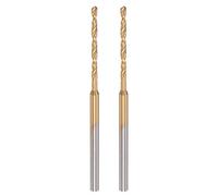 sourcing map 2Pcs Mini Hélicoïdal Foret 1.5mm Micro Gravure Forets Haute Vitesse Acier 2.35mm Jarret Titane Recouvert pour Bricolage Résine Ambre et Bois