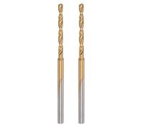sourcing map 2Pcs Mini Hélicoïdal Foret 1.8mm Micro Gravure Forets Haute Vitesse Acier 2.35mm Jarret Titane Recouvert pour Bricolage Résine Ambre et Bois