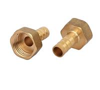 sourcing map 2pcs Raccord Cannelé G1/2 10mm Diamètre Barbelé Laiton | Femelle Filetage, Tuyau Barbillon Joints
