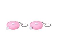sourcing map 2pcs Ruban à mesurer 1,5 M/60 Pouces Rétractable Dimensionurs Ruban Mesurer Poche Dimension avec haîne pour Corps, Tissu, Couture et Artisanat Mesures, Clair Rose
