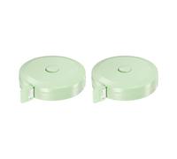 sourcing map 2pcs Ruban à mesurer 1,5 M/60 Pouces Rond Rétractable Dimensionurs Ruban Mesurer Poche Dimension pour Corps, Tissu, Couture et Artisanat Mesures, Vert