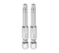 sourcing map 2pcs T27 Étoile 7 Point Tournevis Embout 1/4" Hexagonal Tige 2" Longueur Magnétique Sécurité Torx Vis Embout électriques Outil