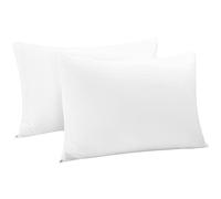 sourcing map 2pcs Taie d'oreiller Fermeture éclair 300 Fils en Coton égyptien Blanc 51x76cm