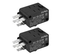 sourcing map 2pcs XV-15-2C25 SPDT NO+NC 6 cosses type Micro-Commutateur à btn-poussoir