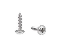 sourcing map 2x10mm Auto-taraudage Vis Cruciforme Tête Cylindrique Bombée avec Rondelle Vis 304 INOX Acier Fixations Boulons 50Pcs
